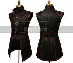 Medieval Viking Leather Jerkin Ren Faire Leather Vest with Buckle Straps Medieval Gambeson Renaissance Jerkin for Fantasy Cosplay Costume