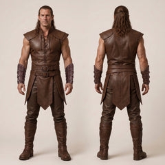 Men's Viking Warrior Costume | Genuine Leather Medieval Armor | LARP Renaissance Wear