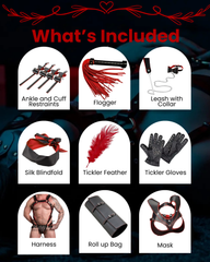 Intimacy Igniter Kit – 7-Piece Erotic Set for Sensual Couples Play - Kinky Restraints Set