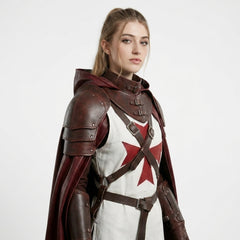 Medieval LARP Hooded Cloak Costume | Knight Armor | Ren faire Outfits for Women | Knight Cosplay Armor
