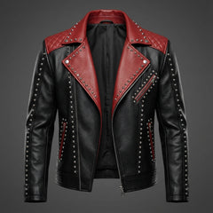 Black Handmade Quilted Jacket In Genuine Leather with Pants Set | Cyberpunk Custom Biker Style Halloween Outfit