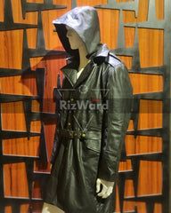 Heavy Duty Cowhide Leather Trench Coat- Steampunk Leather Coat - Winter Trench Coat For Men