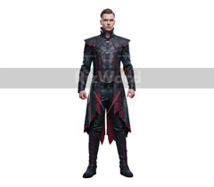 Handmade Black Leather Vampire Trench Coat - Steampunk Vampire Long Coat - Gothic Steampunk Cosplay Costume - Victorian Coat Gift for Him