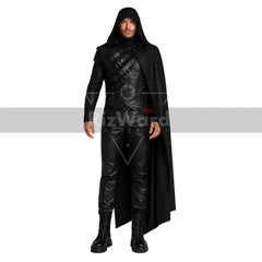Gothic Leather Hooded Half Cape with Armour Shirt - Punk Rave Gothic Cloak Costume For Cosplay - Leather Medieval Cloak - LARP Costumes