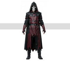 Dark Fantasy Leather Vampire Costume Set - Custom Leather Vampire Cloak - Hooded Gothic Dracula Cloak Halloween Costume For Cosplay