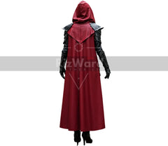 Red & Black Leather Medieval Cloak Armor - Leather Knight Armour Cloak - Medieval LARP Halloween Costume - Gothic Warrior Cloak For Cosplay