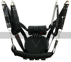 VIP Black Leather Sex Swing with Stand Frame | Leather Bondage Sex Swing | Sex Furniture & Accessories | Stainless Steel Swing Stand Frame