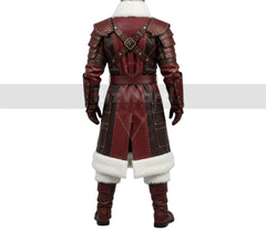Handmade Sentinel Leather Santa Coat - Gothic Santa Coat Cosplay Costume - Santa Claus Holiday Christmas Costumes - Leather Trench Coat