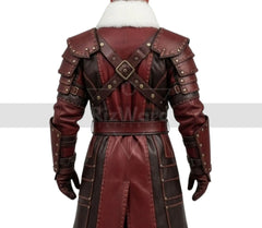 Handmade Sentinel Leather Santa Coat - Gothic Santa Coat Cosplay Costume - Santa Claus Holiday Christmas Costumes - Leather Trench Coat