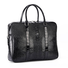Crocodile Pattern PU Leather Laptop Bag -Business Briefcase with Shoulder Strap - Large Capacity Work Messenger Bag - Office & Travel Bag