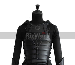 Handmade Black Leather Samurai Knight Armour - Leather Medieval Cosplay Chest Armor - Unisex Leather Viking Armor Costume Gifts - Armor Kilt
