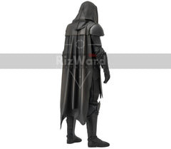 Pure Black Leather Medieval Cloak Armour - Leather Knight Armor - Hooded Cloak Costume For Cosplay - Medieval Armor LARP Festival Outfit