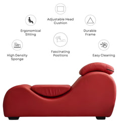curved tantra chaise sex chair - sex sofa with cushion and pillow - rizwards leather
