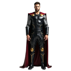Marvel Superhero Inspired Leather Costume - God of Thunder Cape & Armour - Medieval Cosplay Cloak - LARP Festival Outfit - Renaissance Cloak