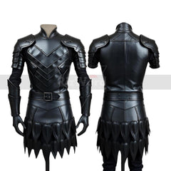 Handcrafted Black Leather Warrior Armor - Leather Medieval Knight Armor - Leather Viking LARP Armor Cosplay Costume - Chest Armor Kilt