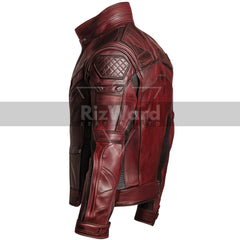 Star Lord Inspired Leather Jacket - Custom Cosplay Costume Jacket - Leather Biker Jacket for Outerwear - Comic Superhero Jacket