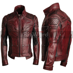 Star Lord Inspired Leather Jacket - Custom Cosplay Costume Jacket - Leather Biker Jacket for Outerwear - Comic Superhero Jacket