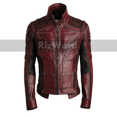 Star Lord Inspired Leather Jacket - Custom Cosplay Costume Jacket - Leather Biker Jacket for Outerwear - Comic Superhero Jacket