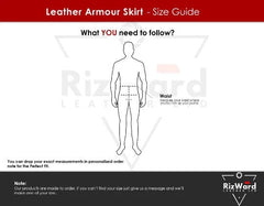 Leather Black/Brown Handmade Armour Skirt in Kilt Shaped Design