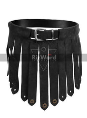 Leather Black/Brown Handmade Armour Skirt in Kilt Shaped Design