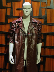 Cowhide Brown Leather Oversize Assassin Creed Look Trench Coat