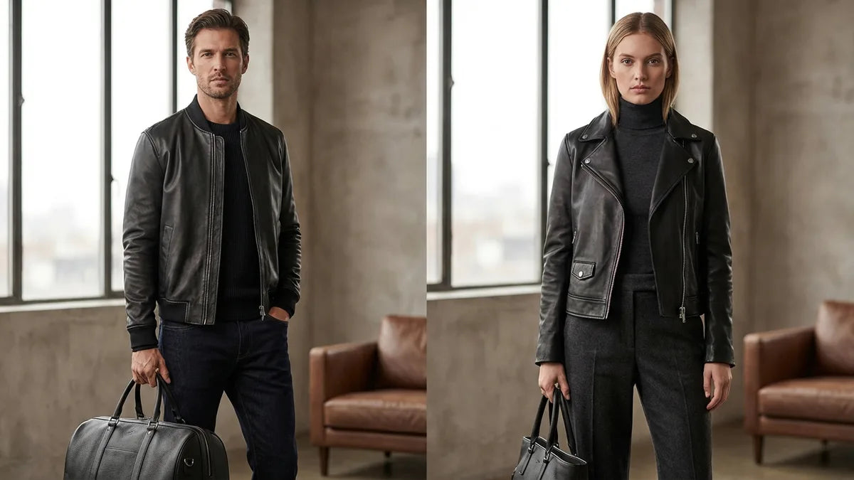 Leather Jacket Outfit Ideas for Men and Women That Work