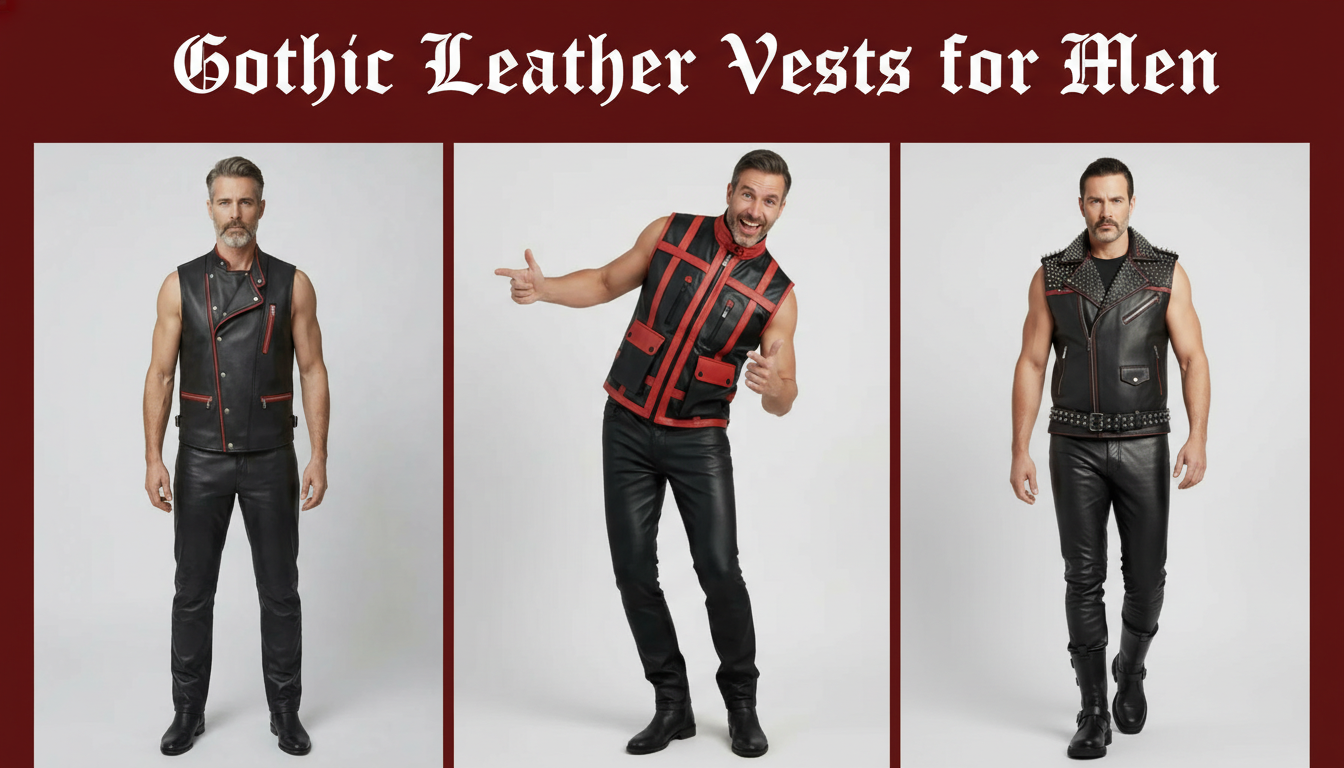 Gothic Leather Vests for Men: Biker, Harness, and Panel Styles
