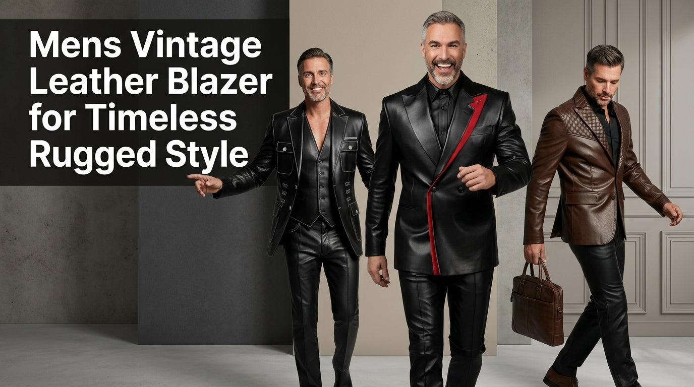 Mens Vintage Leather Blazer for Timeless Rugged Style