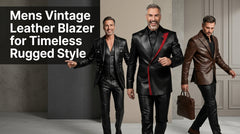 Mens Vintage Leather Blazer for Timeless Rugged Style