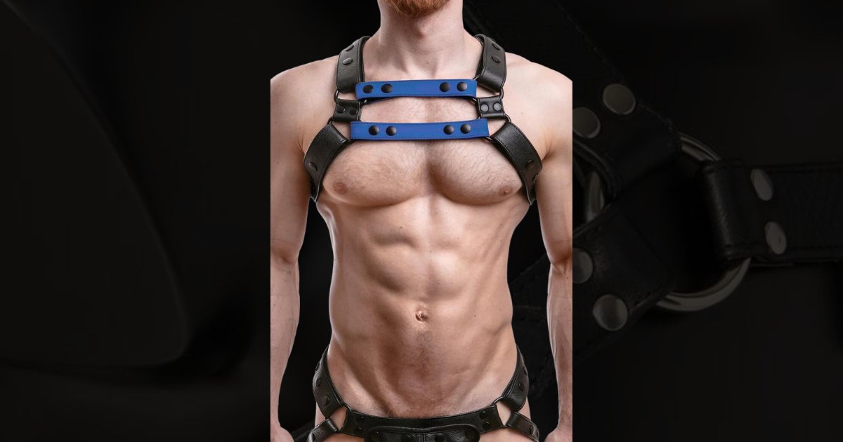 Men's Leather Chest Harness with Slave Restraints for intense Play