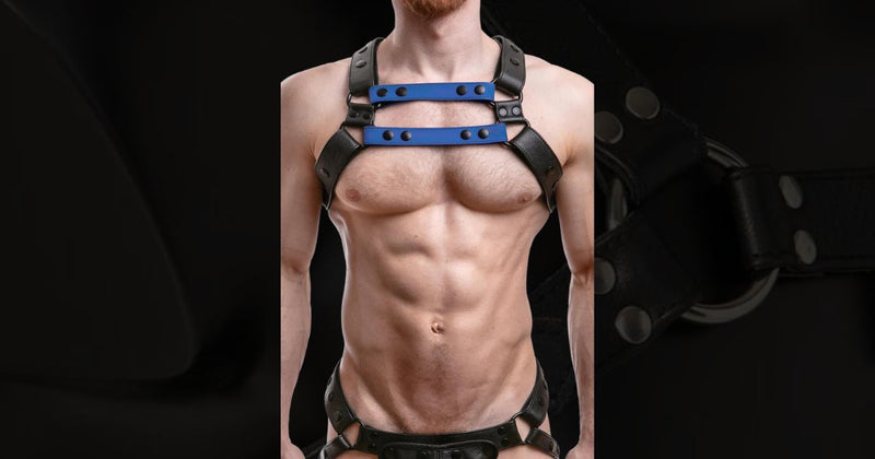 Men's Leather Chest Harness with Slave Restraints for intense Play