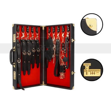 Exclusive Leather Bondage Restraints Set - Bondage Storage Box