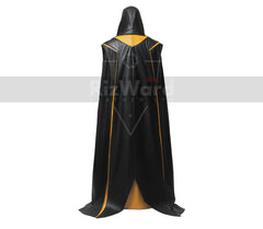 Black And Yellow Leather Hooded Cloak with Armour - Leather Armour Cloak For Cosplay