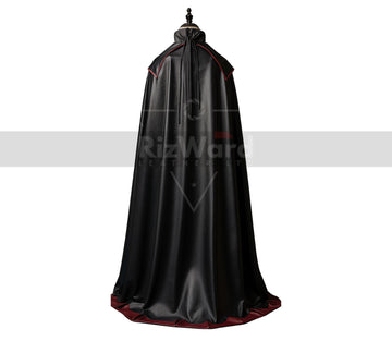 Red and Black Leather Vampire Cloak with Vest - Wizard - Fantasy - Gothic - Long Cloak