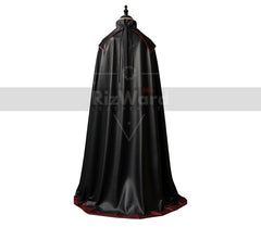 Red and Black Leather Vampire Cloak with Vest - Wizard - Fantasy - Gothic - Long Cloak