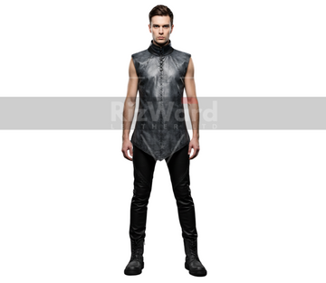 Sleeveless Rave Leather Viking Tunic with Pants - Ren Fair Medieval Leather Vest - Renaissance Vest for Cosplay Costume - Viking Shirt