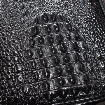 Crocodile Embossed Leather Backpack Unisex - Multi-Pocket Laptop Backpack