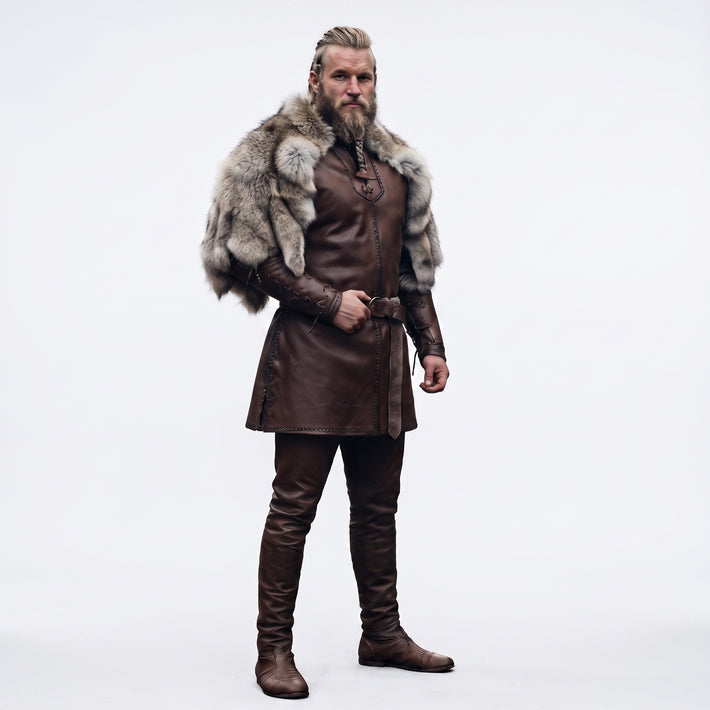 Men's Viking Leather Tunic | Viking Dress | Viking Costume | Viking Armor | Norse Warrior Outfit | Medieval Leather LARP Cosplay
