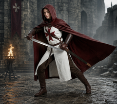 Medieval LARP Hooded Cloak Costume | Knight Armor  | Ren faire Outfits for Women |  Knight Cosplay Armor