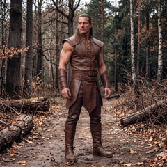 Men's Viking Warrior Costume | Genuine Leather Medieval Armor | LARP Renaissance Wear