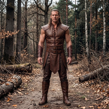 Men's Viking Warrior Costume | Genuine Leather Medieval Armor | LARP Renaissance Wear