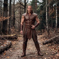 Men's Viking Warrior Costume | Genuine Leather Medieval Armor | LARP Renaissance Wear