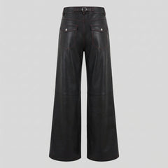 Men’s leather wide leg statement pants