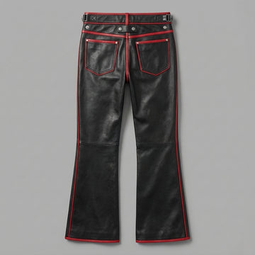 Handmade Black Leather Flared Pants | Mens Leather Pants | Womens Leather Pants | Cyberpunk Pants | Gothic Bell Bottom Pants | Custom Pants