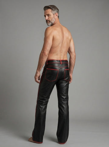 Handmade Black Leather Flared Pants | Mens Leather Pants | Womens Leather Pants | Cyberpunk Pants | Gothic Bell Bottom Pants | Custom Pants