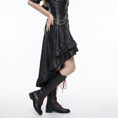 Women's Genuine Leather Gothic overbust corset Dress | Black Leather steampunk clothing | Renaissance Pirate Costume | Medieval LARP Dress, Witch Costume
