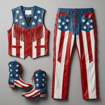 American flag leather outfit for men