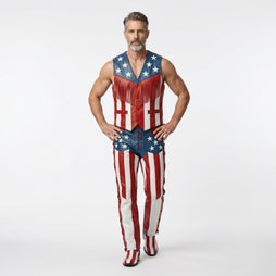 American flag leather outfit for men