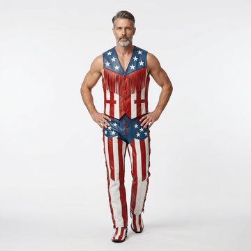 American flag leather outfit for men