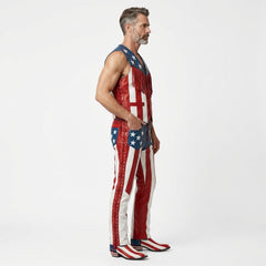 USA flag apparel men patriotic leather set